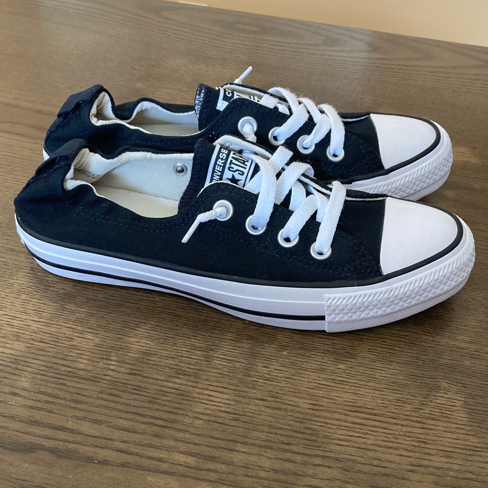 Converse Shoreline Black and White Low-Top Canvas Sneakers